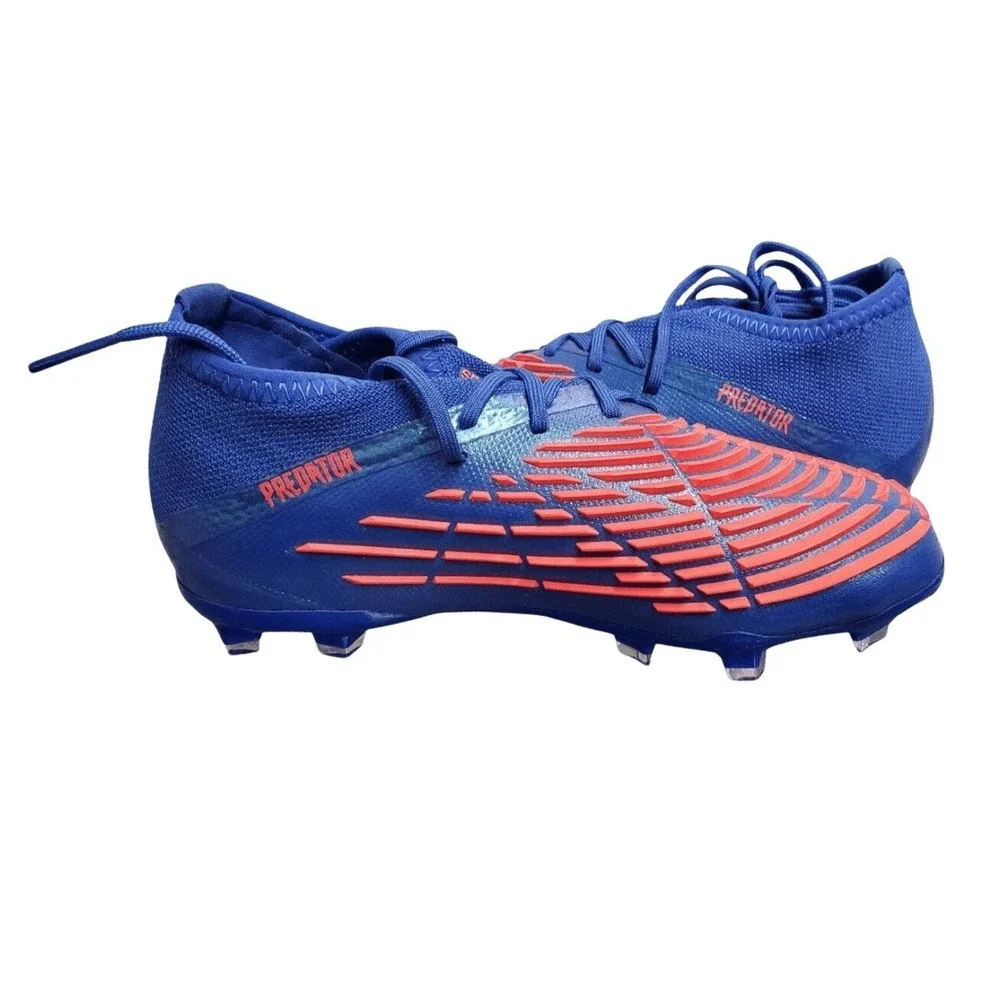 Adidas Predator Edge.3 FG Soccer Cleats Blue Turbo Red Youth Size 5.5 NEW